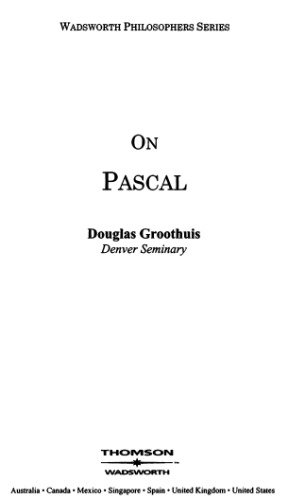 On Pascal (Wadsworth Philosophers Series)