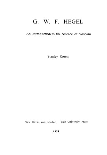 G.W.F.Hegel: An Introduction to the Science of Wisdom