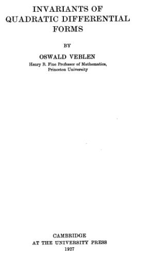 Invariants of Quadratic Differential Forms