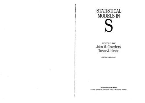 Statistical Models in S (Chapman & Hall Computer Science Series)