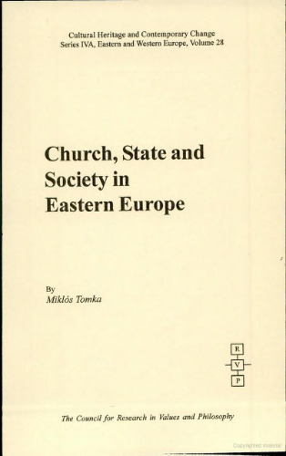 Church, State, And Society in Eastern Europe