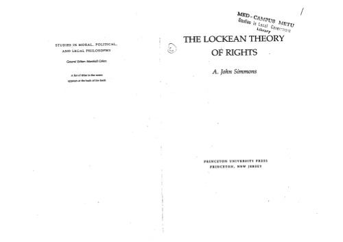 The Lockean Theory of Rights (Studies in Moral, Political, and Legal Philosophy)