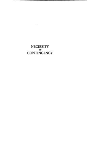 Necessity or Contingency: The Master Argument