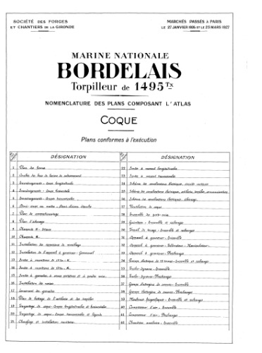 Чертежи кораблей французского флота BORDELAIS 1927