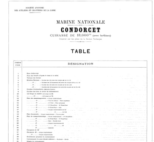 Чертежи кораблей французского флота - CONDORCET 1909