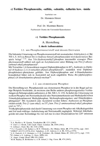 Houben-Weyl Methoden der organischen Chemie vol.E2 Organic Phosphorus Compounds II