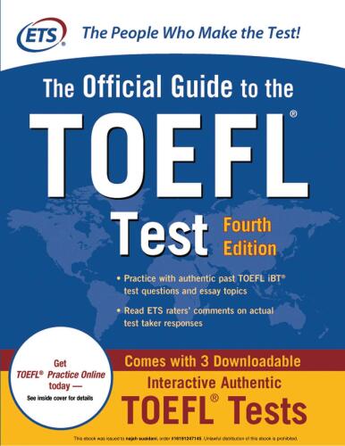 Official Guide to the TOEFL Test With CD-ROM, 4th Edition