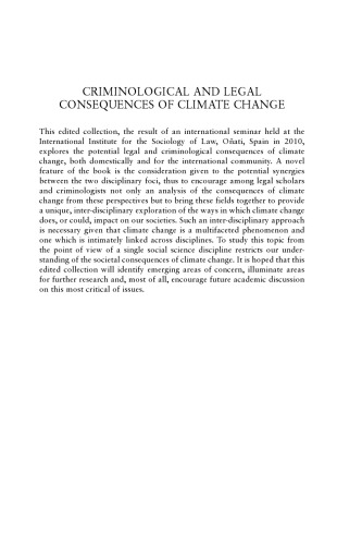 Criminological and Legal Consequences of Climate Change