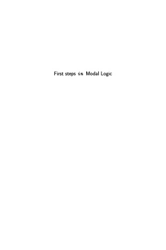 First steps in modal logic