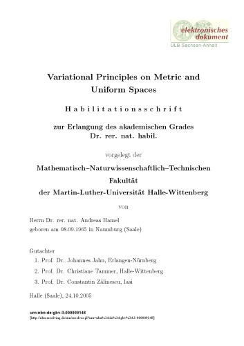 Variational principles on metric and uniform spaces