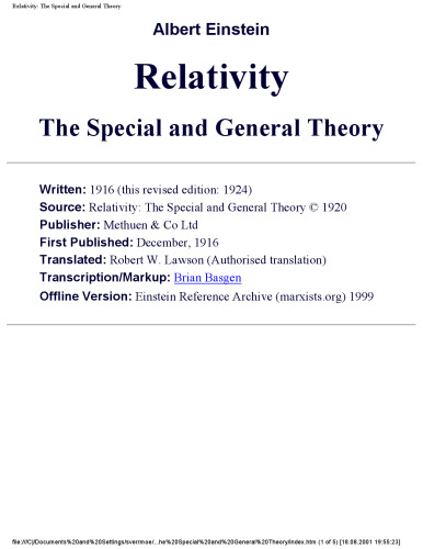 Relativity.The Special and General Theory