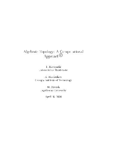 Algebraic Topology A Computational Approach