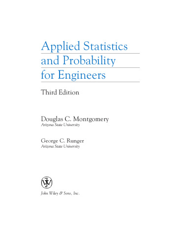 Applied Statistics And Probability For Engineers solution