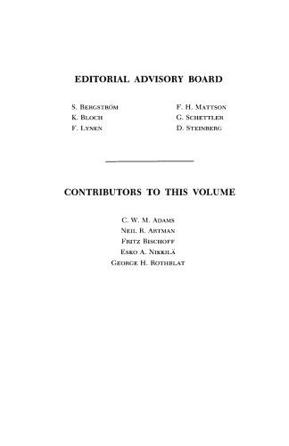 Advances in lipid research. Volume 7