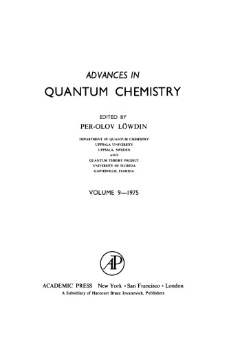 Advances in Quantum Chemistry