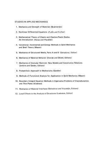 Local effects in the analysis of structures