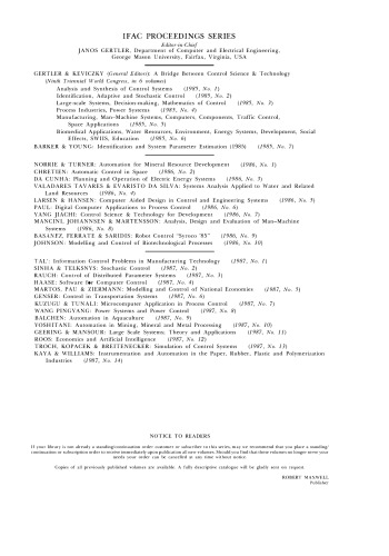 Stochastic control : proceedings of the 2nd IFAC symposium, Vilnius, Lithuanian SSR, USSR, 19-23 May 1986