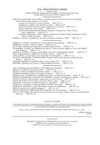 Simulation of control systems : selected papers from the IFAC symposium, Vienna, Austria, 22-26 September 1986