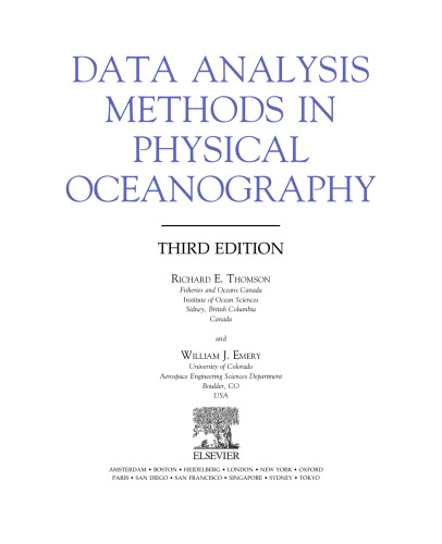 Data analysis methods in physical oceanography