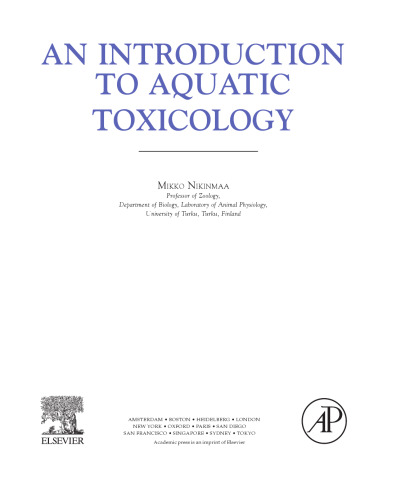 An Introduction to Aquatic Toxicology