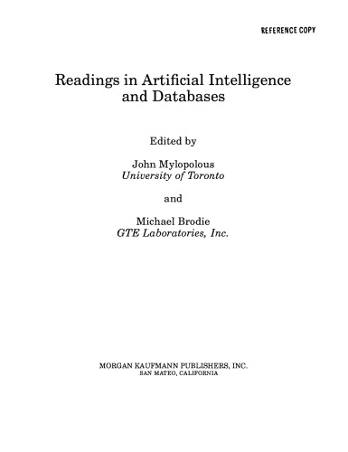 Readings in artificial intelligence and databases