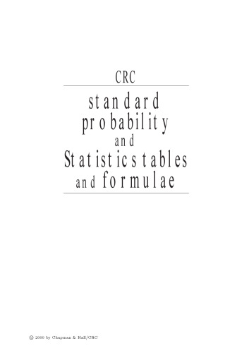 CRC standard probability and statistics tables and formulae