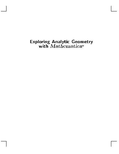 Exploring Analytic Geometry with Mathematica