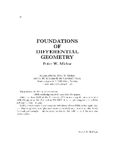 Foundations Differential Geometry