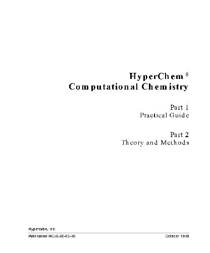 Hyperchem Computation Chemistry