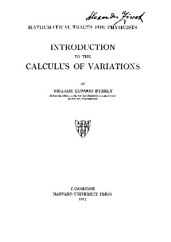 Introduction To The Calculus Of Variations