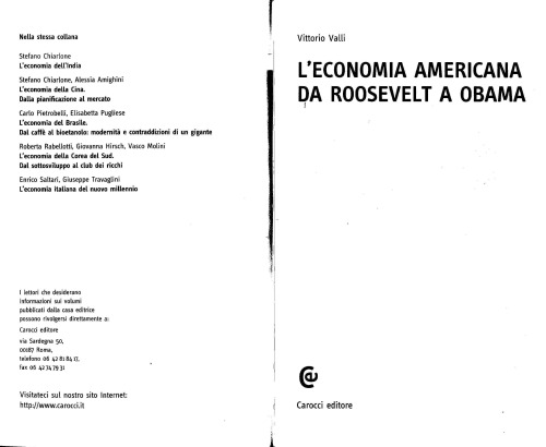 L'economia americana da Roosevelt a Obama