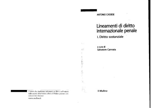 Lineamenti di diritto internazionale penale vol. 1 - Diritto sostanziale