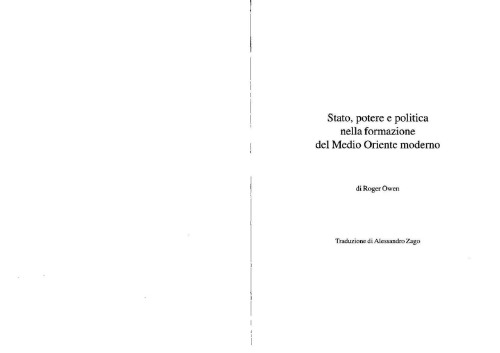 Stato, potere e politica della formazione del Medio Oriente moderno