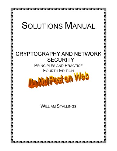 solution manual cryptography and network security