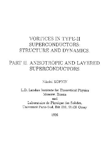 Vortices. Anisotropic and Layerd Superconductors