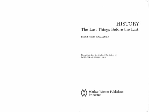 History-The Last Things Before the Last