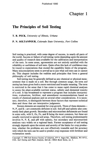 Soil Testing and Plant Analysis, Third Edition