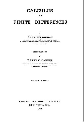 Math. Calculus of Finite Differences