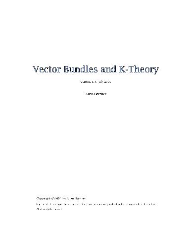 Mathematics. Vector Bundles and K-Theory