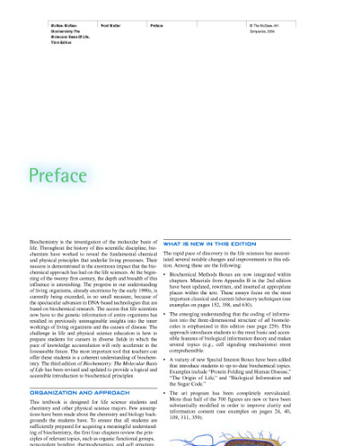 Biochemistry. the molecular basis of life