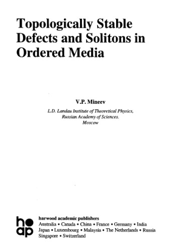 Topologically stable defects and solitons in ordered media