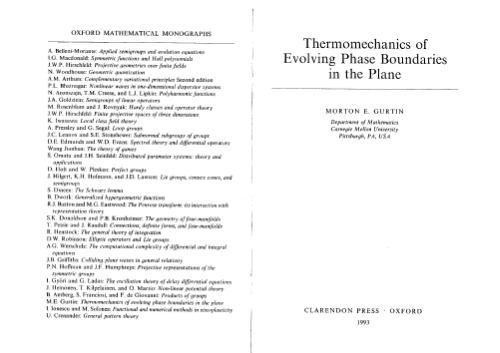 Thermomechanics of Evolving Phase Boundaries in the Plane