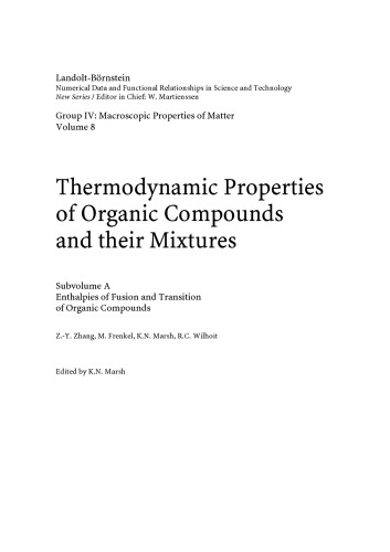 Enthalpies of Fusion and Transition of Organic Compounds