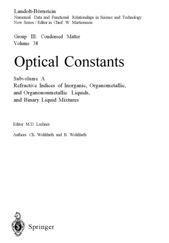 Refractive Indices of Inorganic, Organometallic, and Organononmetallic Liquids, and Binary Liquid Mixtures