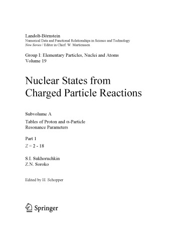 Tables of Proton and α-Particle Resonance Parameters. Part 1: Z = 2 - 18