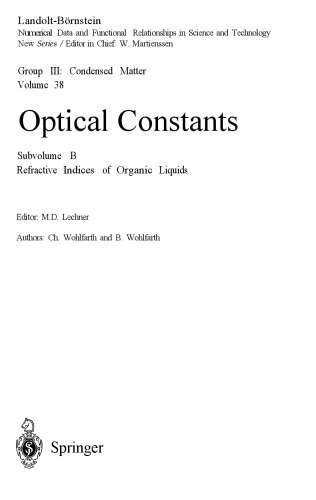 Refractive Indices of Organic Liquids