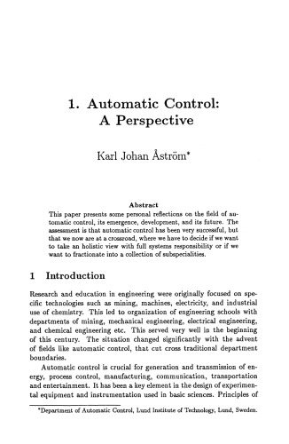 Colloquium on Automatic Control