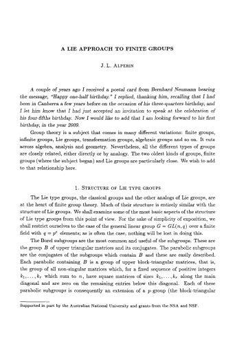 Groups—Canberra 1989: Australian National University Group Theory Program 1989