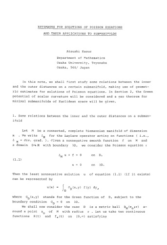 Differential Geometry of Submanifolds: Proceedings of the Conference held at Kyoto, January 23–25, 1984