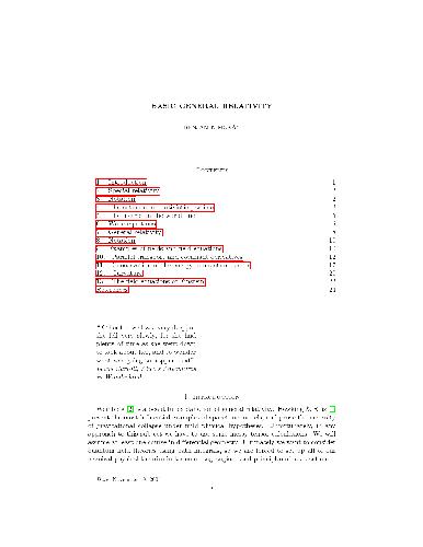 Physics. Basic General Relativity